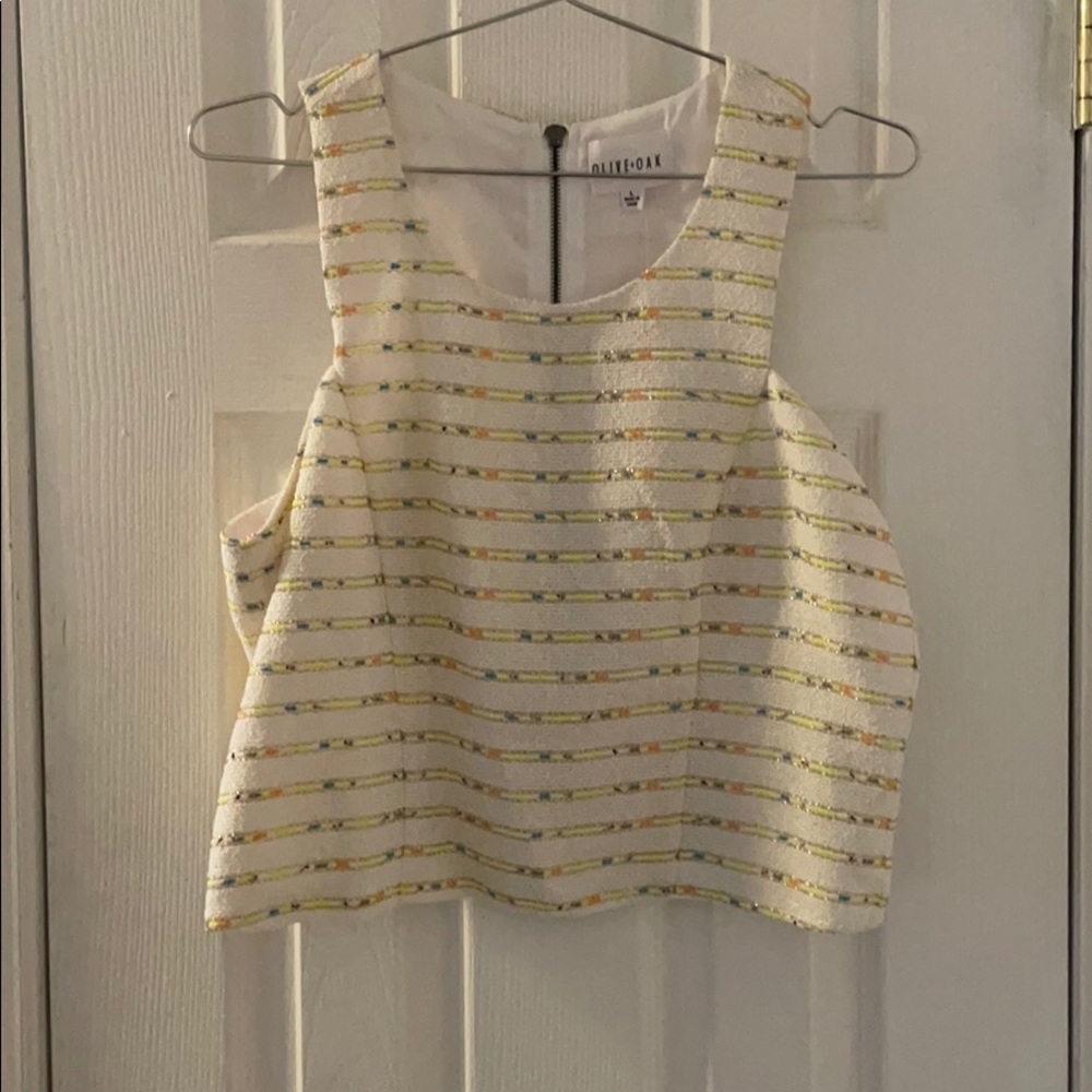 Olive and Oak multi colored stripped crop top